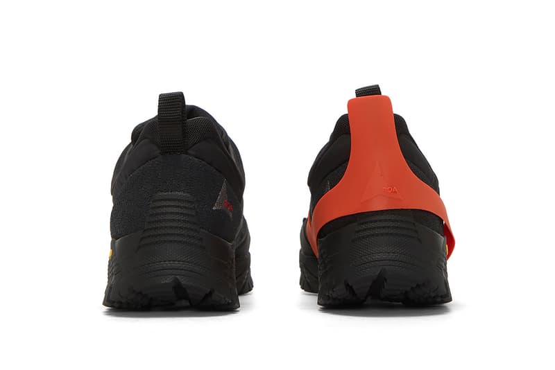 ROA Oblique Ripstop Sneaker Black Detachable Rubber Overlay Red Dusty Red Vibram Soles