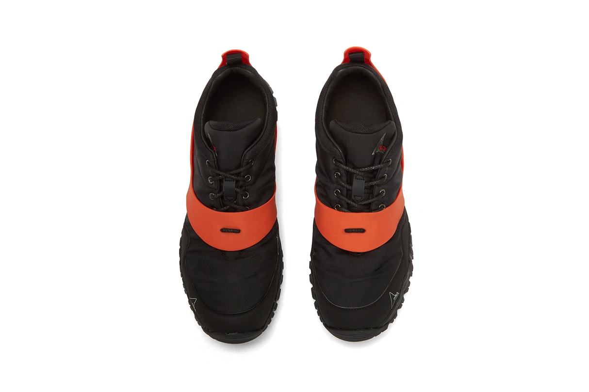 ROA Oblique Ripstop Sneaker Black Detachable Rubber Overlay Red Dusty Red Vibram Soles