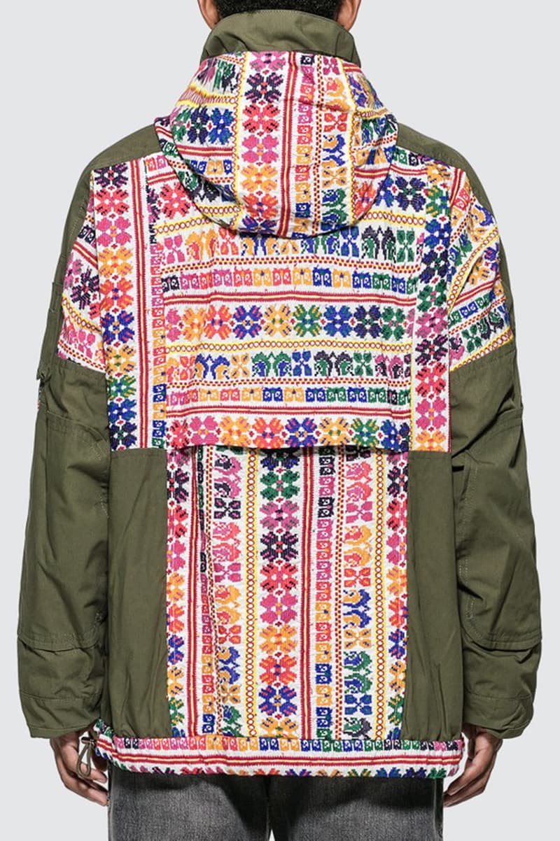 sacai floral stripe jacquard blouson jacket coat green black release buy shop