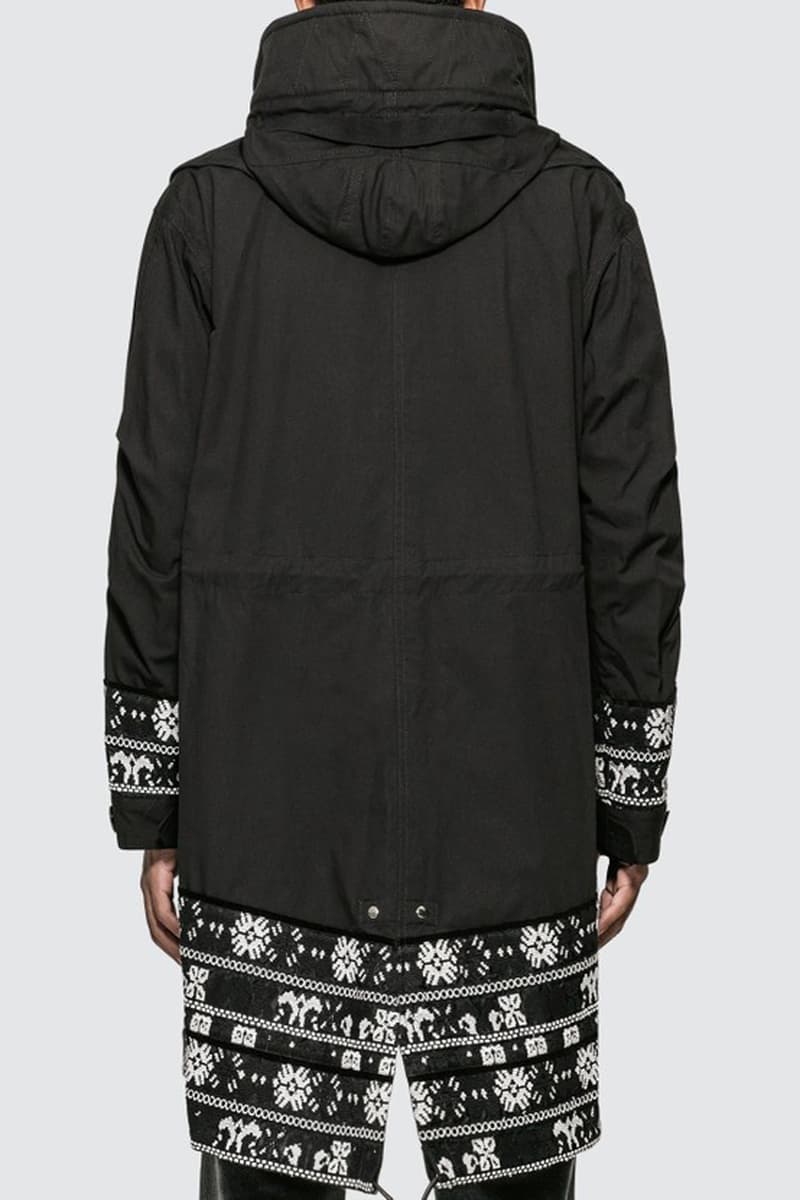 sacai floral stripe jacquard blouson jacket coat green black release buy shop