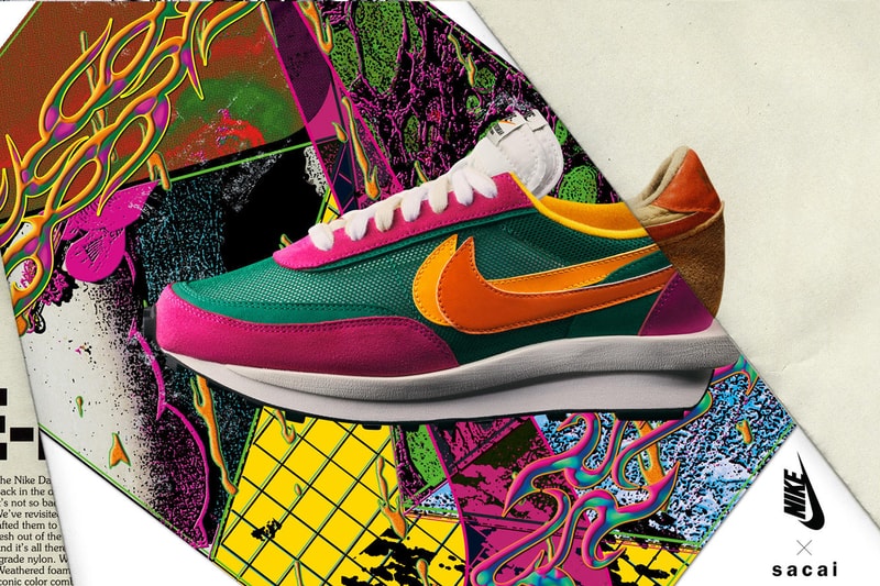 sacai nike blazer mid ldwaffle black white grey pink green orange release information date details buy cop purchase first official look chitose abe fraser cooke