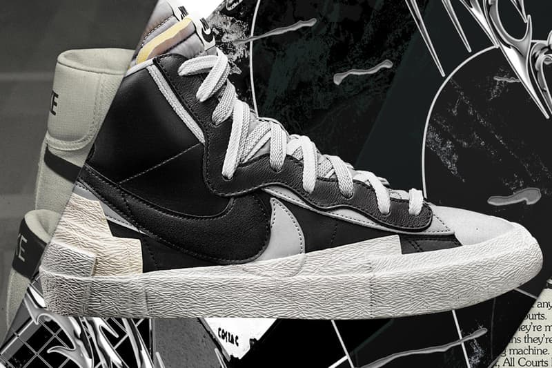 sacai nike blazer mid ldwaffle black white grey pink green orange release information date details buy cop purchase first official look chitose abe fraser cooke