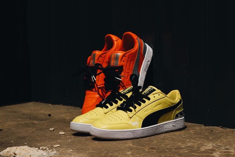 Saks Fifth Avenue PUMA  Ralph Sampsons Alexander-John Sneakers Taxi Yellow Bright Safety Orange Black White Bag Houndstooth Checkered