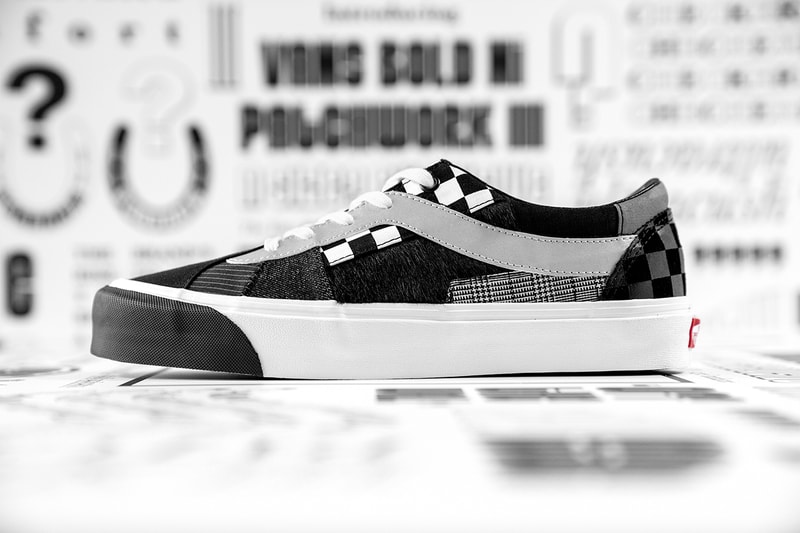 size? x Vans Bold Ni "Patchwork III" Collaboration sneaker Drop release date info buy colorway black white august 30 2019 web store app