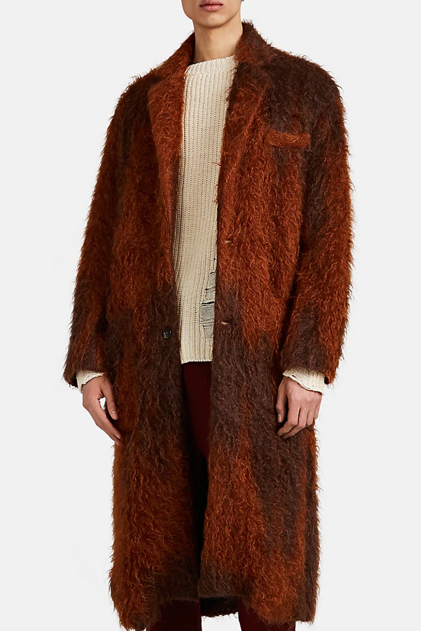 song for the mute fuzzy mohair blend two button topcoat coat fall winter 2019 release