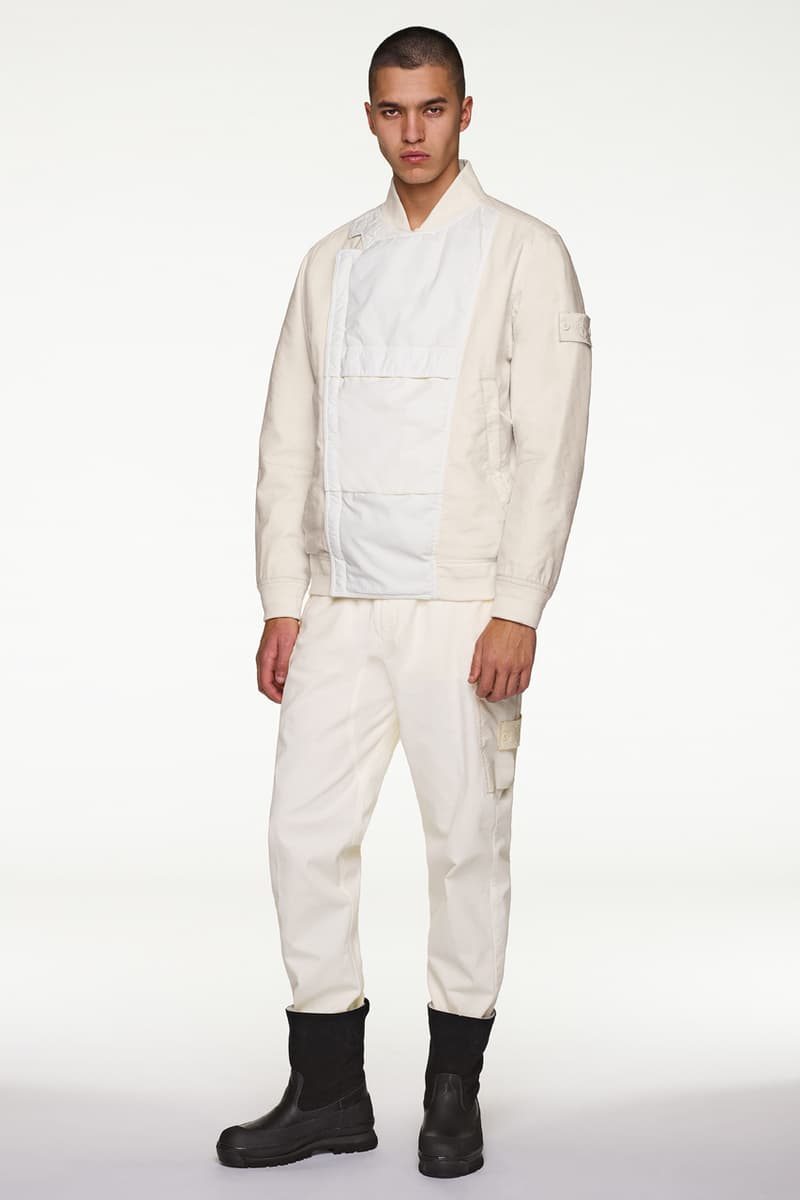 Stone Island Fall/Winter 2019 Lookbook Collection Jackets Pants Boots Blue Green Orange Bomber Jackets Knit Sweaters Crewnecks Hoodies