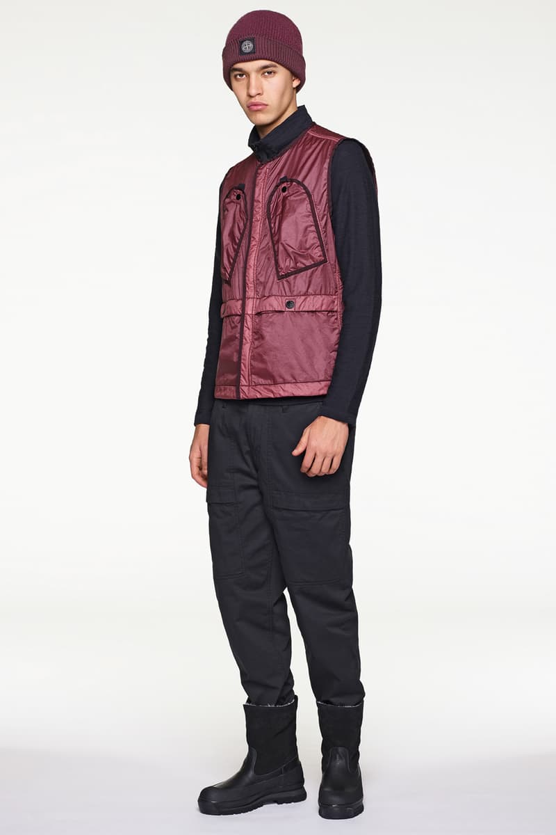 Stone Island Fall/Winter 2019 Lookbook Collection Jackets Pants Boots Blue Green Orange Bomber Jackets Knit Sweaters Crewnecks Hoodies