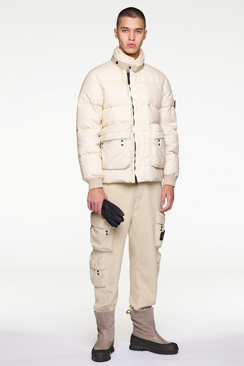 Stone Island Fall/Winter 2019 Lookbook Collection Jackets Pants Boots Blue Green Orange Bomber Jackets Knit Sweaters Crewnecks Hoodies