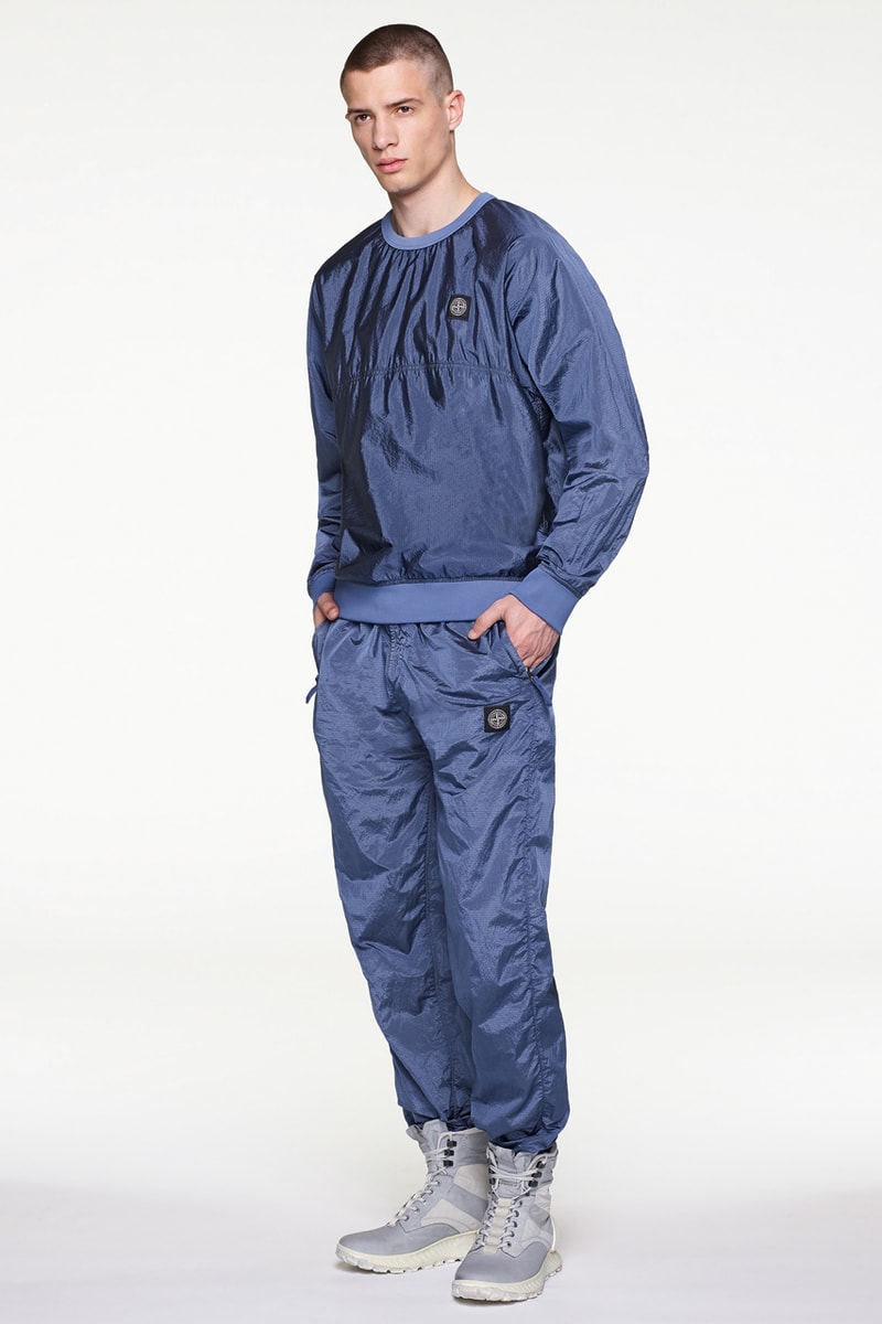 Stone Island Fall/Winter 2019 Lookbook Collection Jackets Pants Boots Blue Green Orange Bomber Jackets Knit Sweaters Crewnecks Hoodies