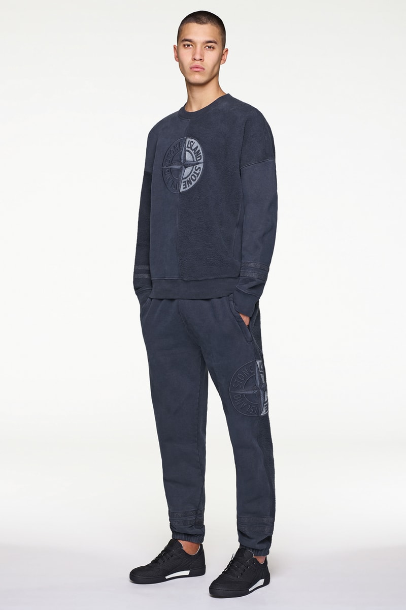 Stone Island Fall/Winter 2019 Lookbook Collection Jackets Pants Boots Blue Green Orange Bomber Jackets Knit Sweaters Crewnecks Hoodies