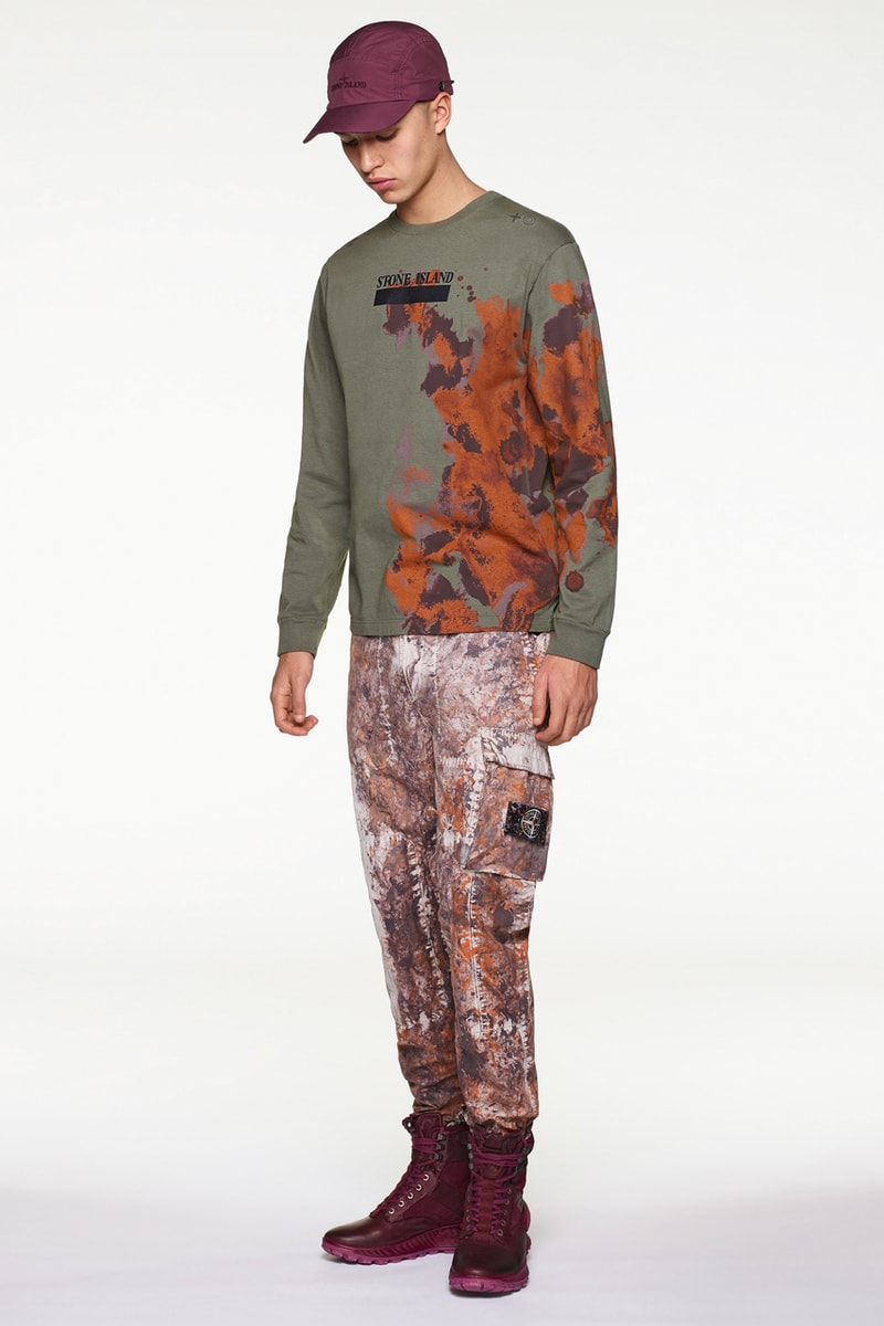 Stone Island Fall/Winter 2019 Lookbook Collection Jackets Pants Boots Blue Green Orange Bomber Jackets Knit Sweaters Crewnecks Hoodies