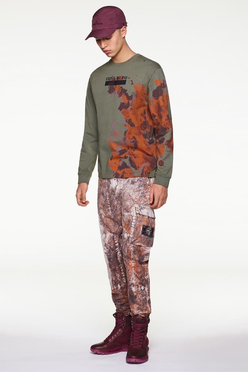 Stone Island Fall/Winter 2019 Lookbook Collection Jackets Pants Boots Blue Green Orange Bomber Jackets Knit Sweaters Crewnecks Hoodies