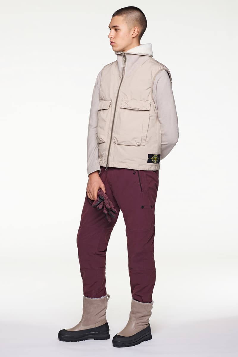 Stone Island Fall/Winter 2019 Lookbook Collection Jackets Pants Boots Blue Green Orange Bomber Jackets Knit Sweaters Crewnecks Hoodies