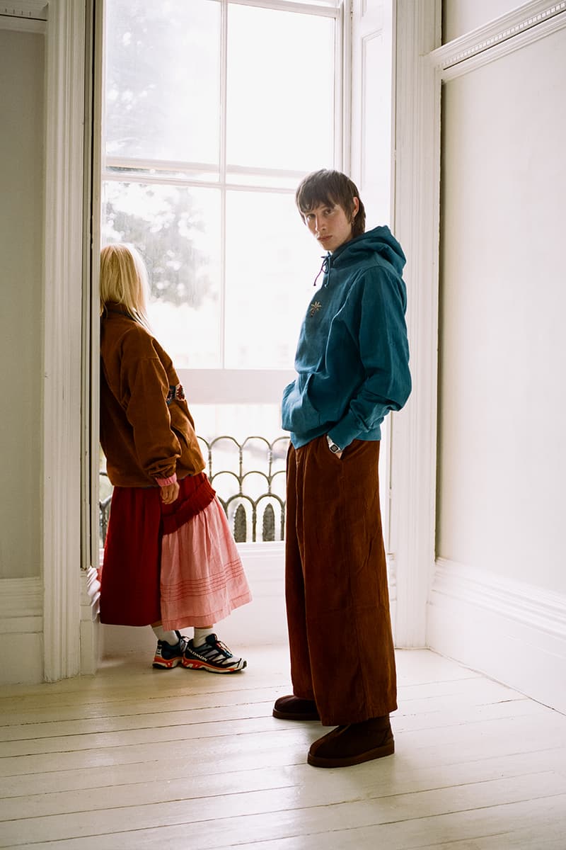 STORY mfg. "Earthtone" Fall/Winter 2019 FW19 Collection Lookbook Images Season British Brand Sustainable Organic Materials Plant-Powered Fabrics Dyes India Renewable Energy Cotton Cutouts Paper Labels Pub Culture