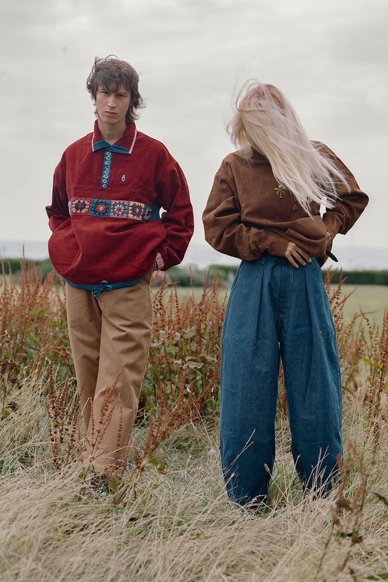 STORY mfg. "Earthtone" Fall/Winter 2019 FW19 Collection Lookbook Images Season British Brand Sustainable Organic Materials Plant-Powered Fabrics Dyes India Renewable Energy Cotton Cutouts Paper Labels Pub Culture 