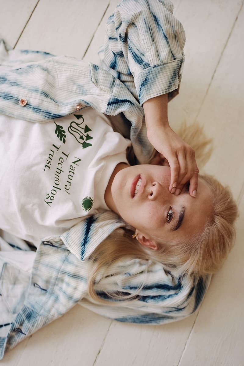 STORY mfg. "Earthtone" Fall/Winter 2019 FW19 Collection Lookbook Images Season British Brand Sustainable Organic Materials Plant-Powered Fabrics Dyes India Renewable Energy Cotton Cutouts Paper Labels Pub Culture