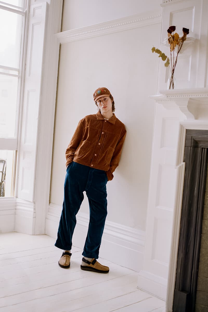 STORY mfg. "Earthtone" Fall/Winter 2019 FW19 Collection Lookbook Images Season British Brand Sustainable Organic Materials Plant-Powered Fabrics Dyes India Renewable Energy Cotton Cutouts Paper Labels Pub Culture