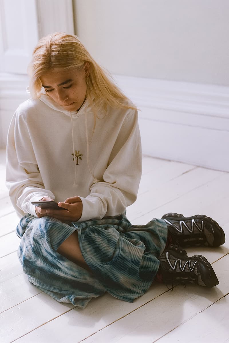 STORY mfg. "Earthtone" Fall/Winter 2019 FW19 Collection Lookbook Images Season British Brand Sustainable Organic Materials Plant-Powered Fabrics Dyes India Renewable Energy Cotton Cutouts Paper Labels Pub Culture