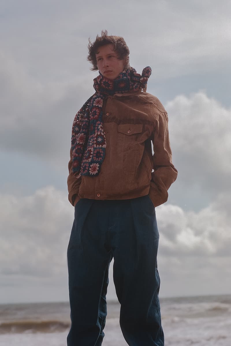 STORY mfg. "Earthtone" Fall/Winter 2019 FW19 Collection Lookbook Images Season British Brand Sustainable Organic Materials Plant-Powered Fabrics Dyes India Renewable Energy Cotton Cutouts Paper Labels Pub Culture 