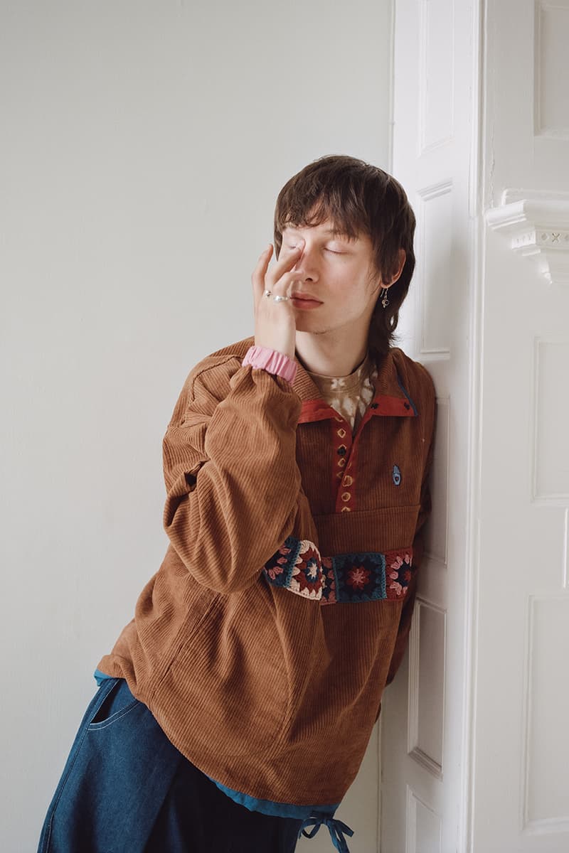 STORY mfg. "Earthtone" Fall/Winter 2019 FW19 Collection Lookbook Images Season British Brand Sustainable Organic Materials Plant-Powered Fabrics Dyes India Renewable Energy Cotton Cutouts Paper Labels Pub Culture
