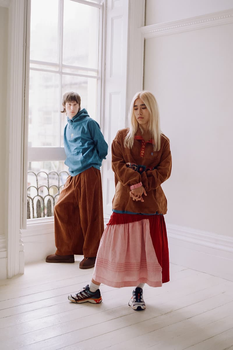 STORY mfg. "Earthtone" Fall/Winter 2019 FW19 Collection Lookbook Images Season British Brand Sustainable Organic Materials Plant-Powered Fabrics Dyes India Renewable Energy Cotton Cutouts Paper Labels Pub Culture