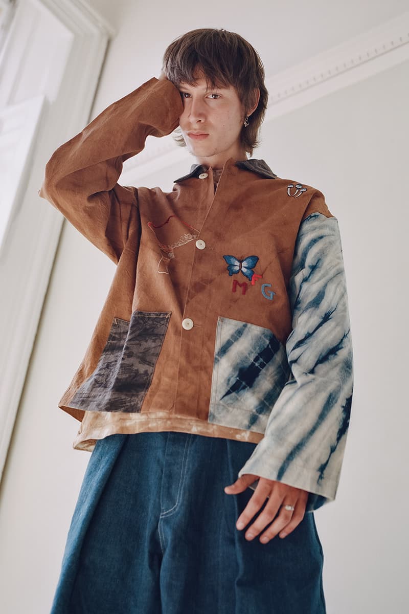 STORY mfg. "Earthtone" Fall/Winter 2019 FW19 Collection Lookbook Images Season British Brand Sustainable Organic Materials Plant-Powered Fabrics Dyes India Renewable Energy Cotton Cutouts Paper Labels Pub Culture 