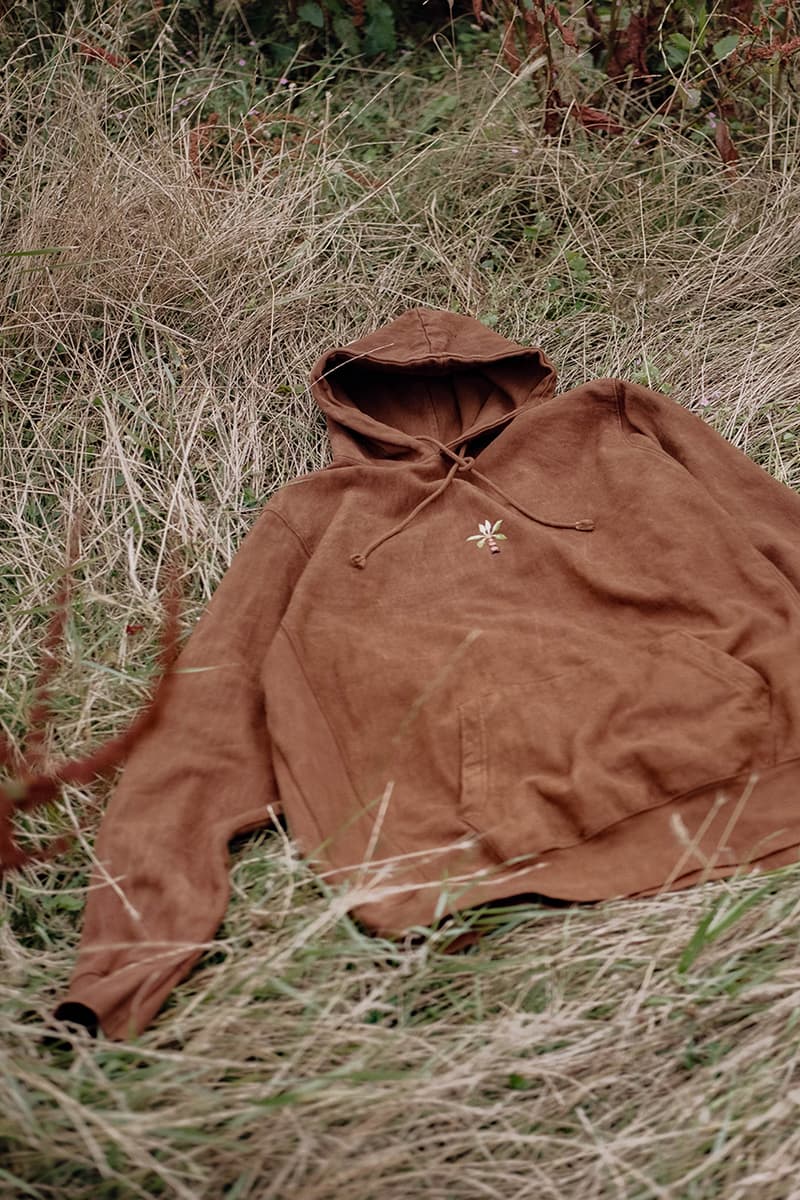 STORY mfg. "Earthtone" Fall/Winter 2019 FW19 Collection Lookbook Images Season British Brand Sustainable Organic Materials Plant-Powered Fabrics Dyes India Renewable Energy Cotton Cutouts Paper Labels Pub Culture 