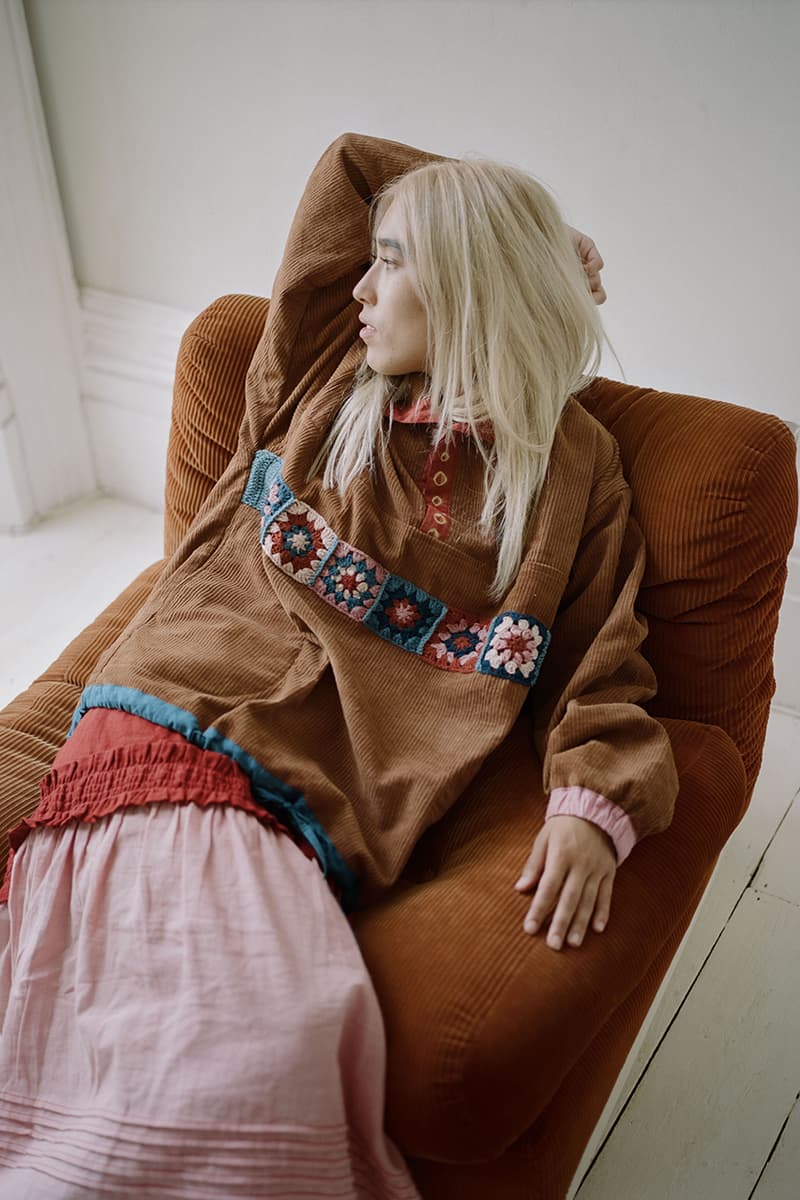 STORY mfg. "Earthtone" Fall/Winter 2019 FW19 Collection Lookbook Images Season British Brand Sustainable Organic Materials Plant-Powered Fabrics Dyes India Renewable Energy Cotton Cutouts Paper Labels Pub Culture