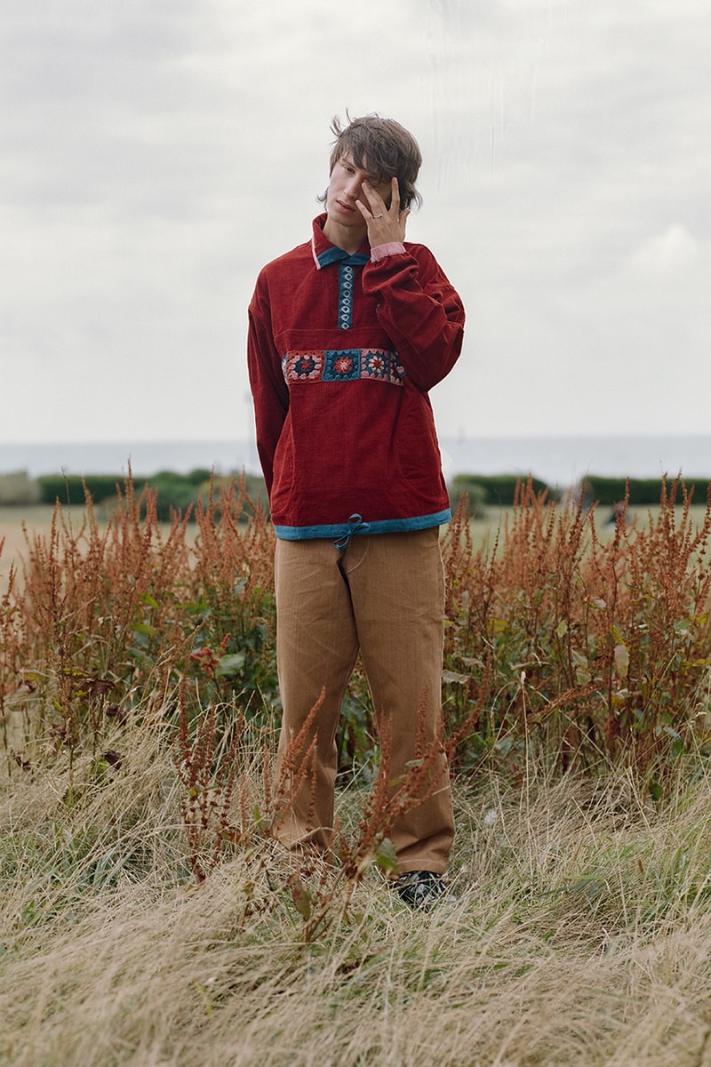 STORY mfg. "Earthtone" Fall/Winter 2019 FW19 Collection Lookbook Images Season British Brand Sustainable Organic Materials Plant-Powered Fabrics Dyes India Renewable Energy Cotton Cutouts Paper Labels Pub Culture 