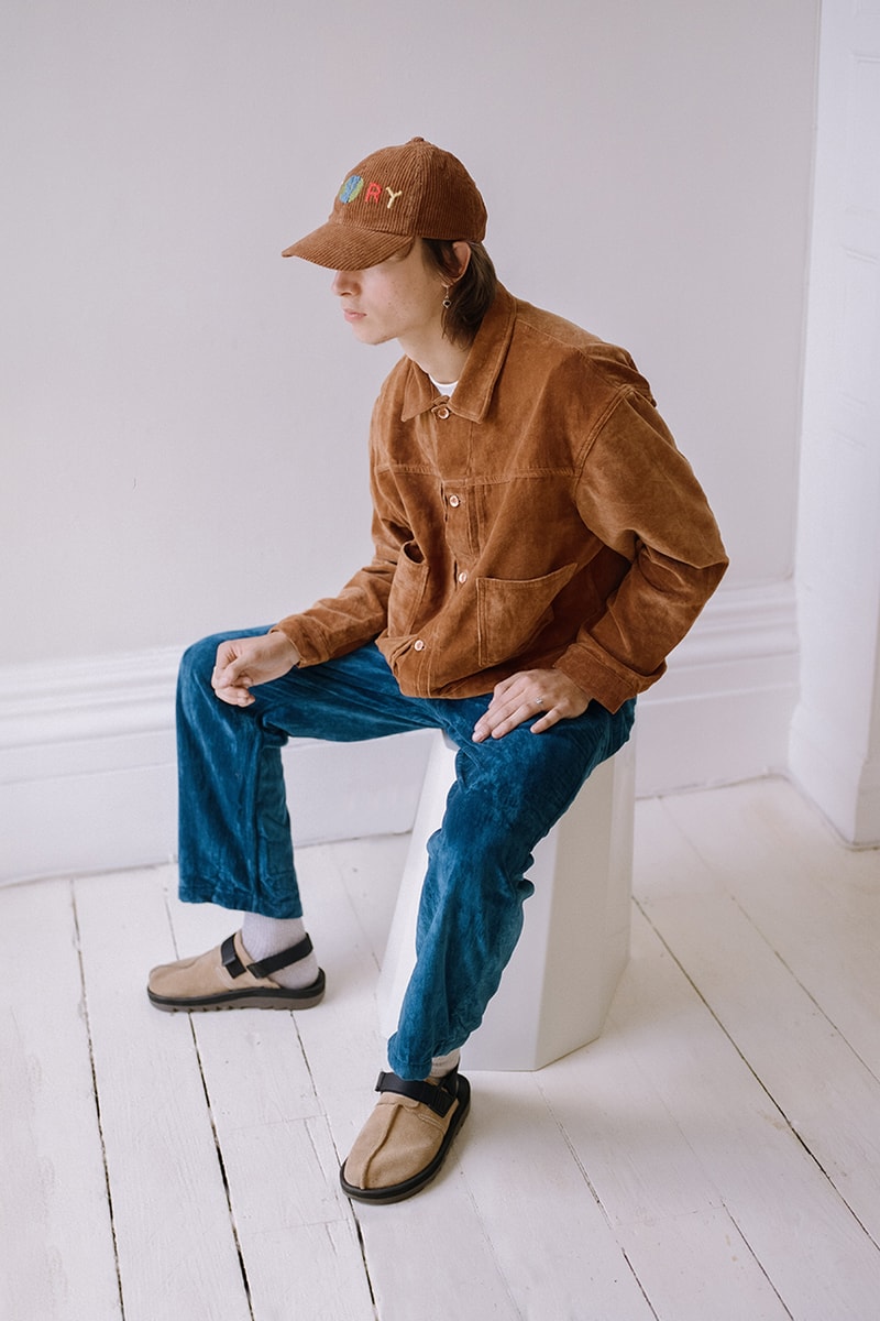 STORY mfg. "Earthtone" Fall/Winter 2019 FW19 Collection Lookbook Images Season British Brand Sustainable Organic Materials Plant-Powered Fabrics Dyes India Renewable Energy Cotton Cutouts Paper Labels Pub Culture 