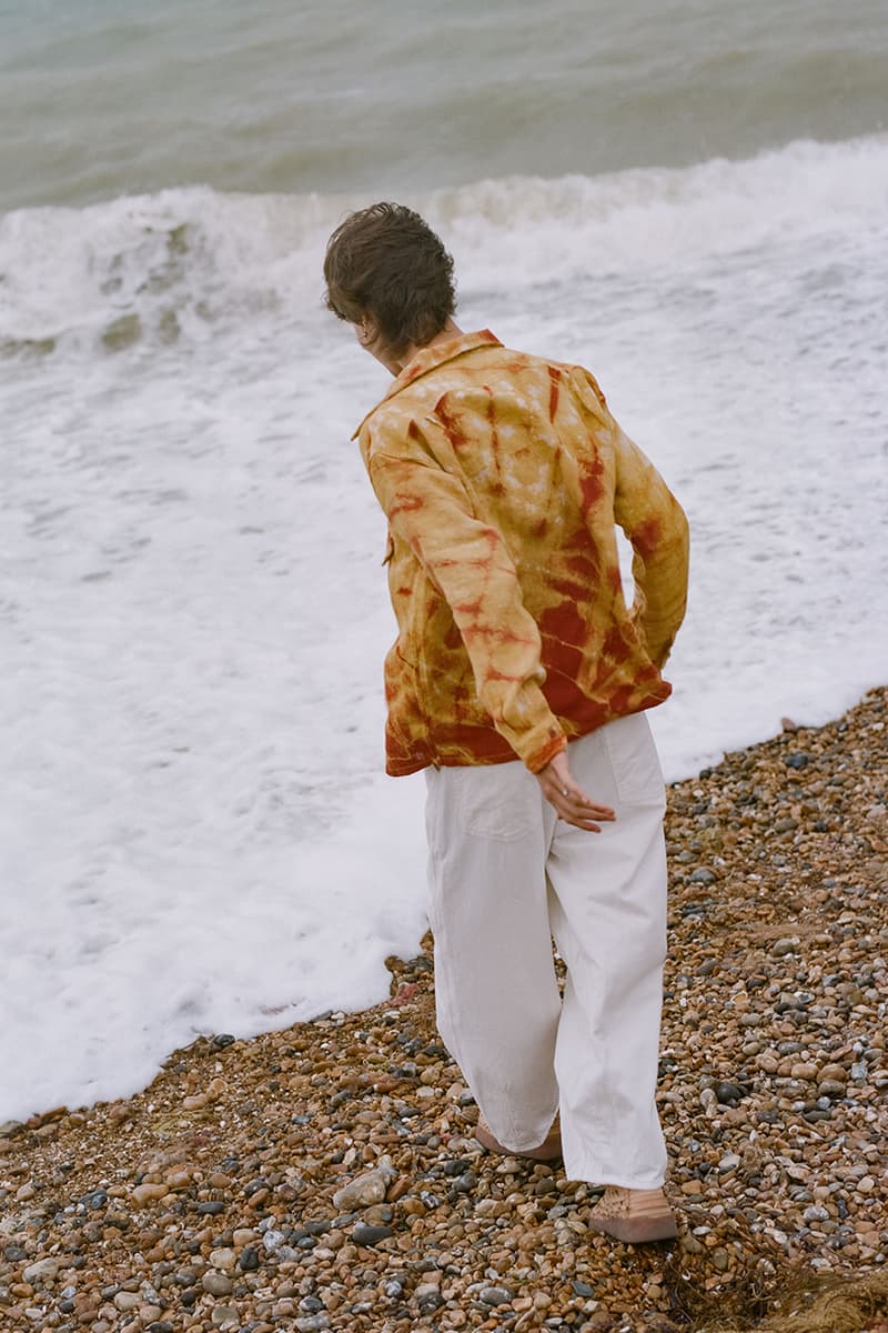 STORY mfg. "Earthtone" Fall/Winter 2019 FW19 Collection Lookbook Images Season British Brand Sustainable Organic Materials Plant-Powered Fabrics Dyes India Renewable Energy Cotton Cutouts Paper Labels Pub Culture