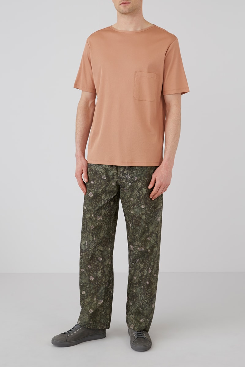 Sunspel Lemaire Fall/Winter 2019 Collection Pajamas Tops Bottoms Turtlenecks Tees Black Pink Green Marble Red