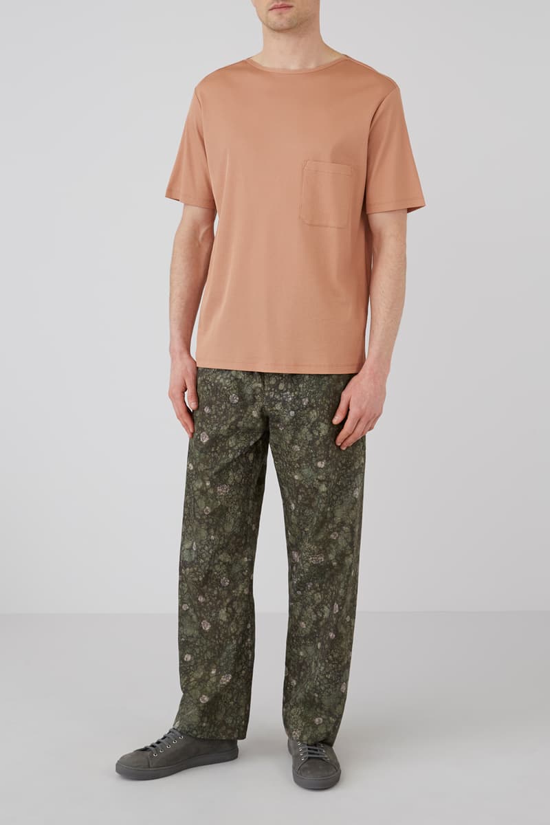 Sunspel Lemaire Fall/Winter 2019 Collection Pajamas Tops Bottoms Turtlenecks Tees Black Pink Green Marble Red