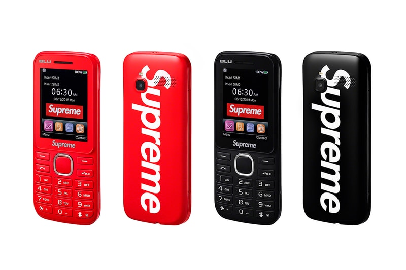Supreme/BLU Burner Phone Supreme BLU Prepaid Mobile Device Technology Accessories Box Logo