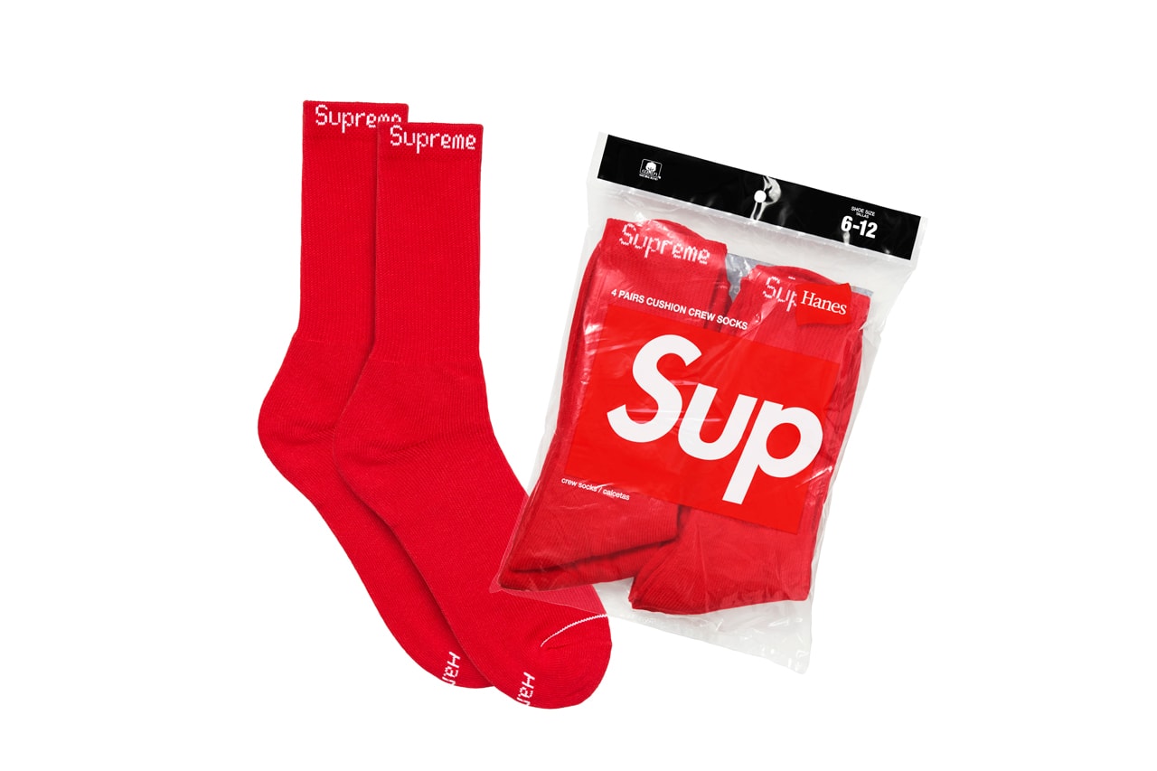 Supreme Fall/Winter 2019 Accessories Red Crew Socks