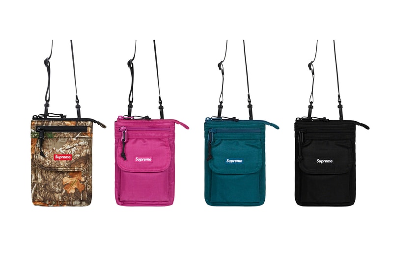 Supreme Fall/Winter 2019 Accessories Pouches Black Camo Purple Green