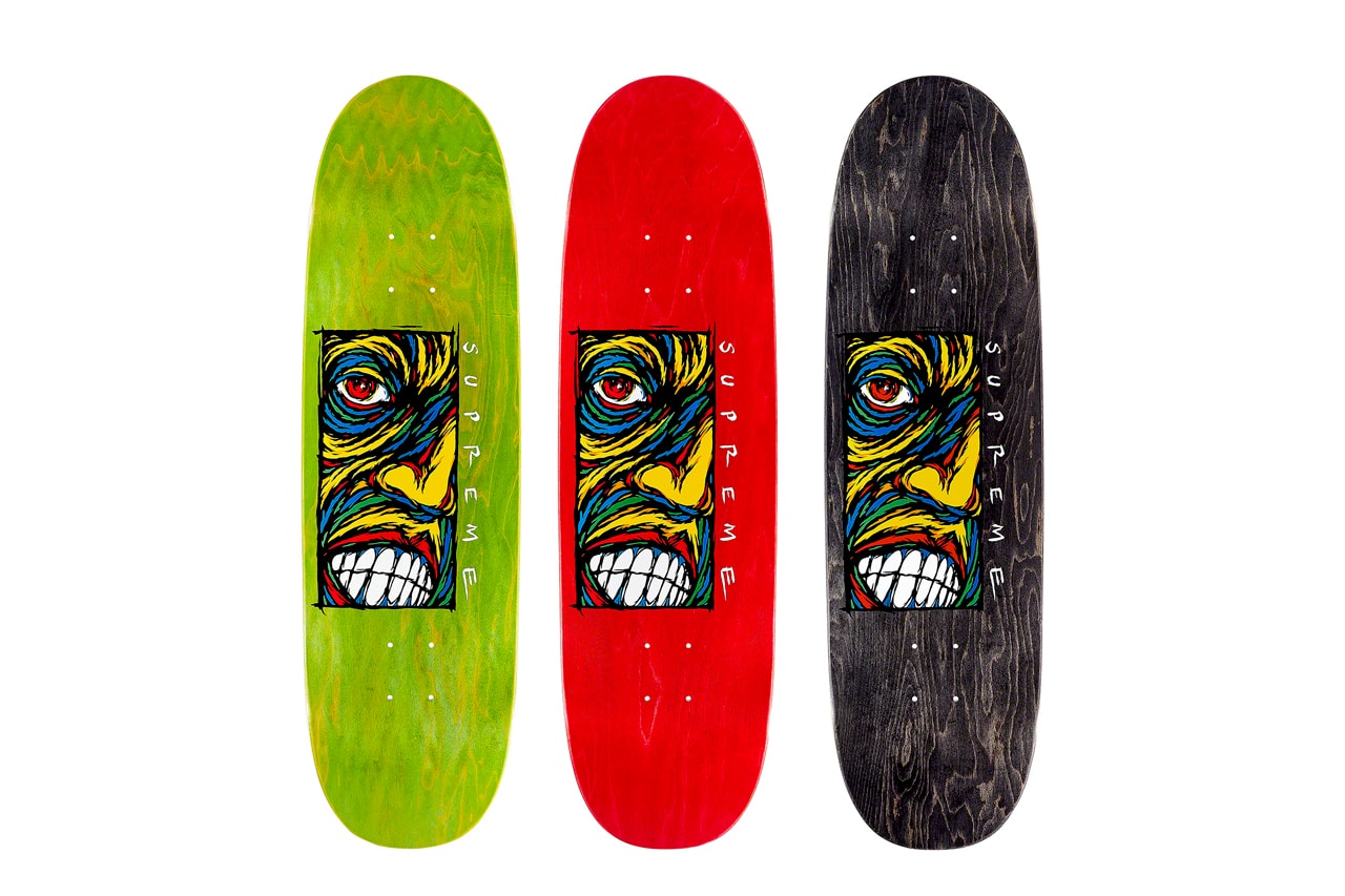 Supreme Fall/Winter 2019 Accessories Skate Deck Green Red Black Face Art African
