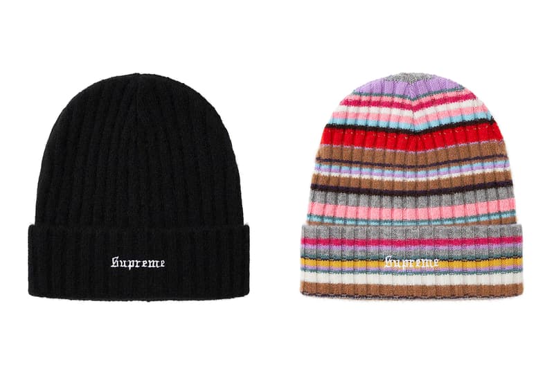 Supreme Fall/Winter 2019 Hats, Caps and Beanies Camo Red yarn Stripes Dots Cuffed