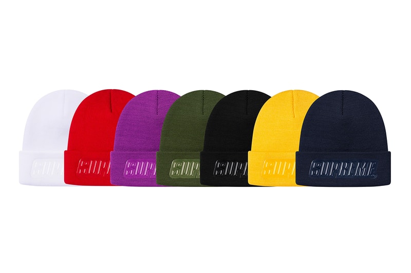 Supreme Fall/Winter 2019 Hats, Caps and Beanies Camo Red yarn Stripes Dots Cuffed
