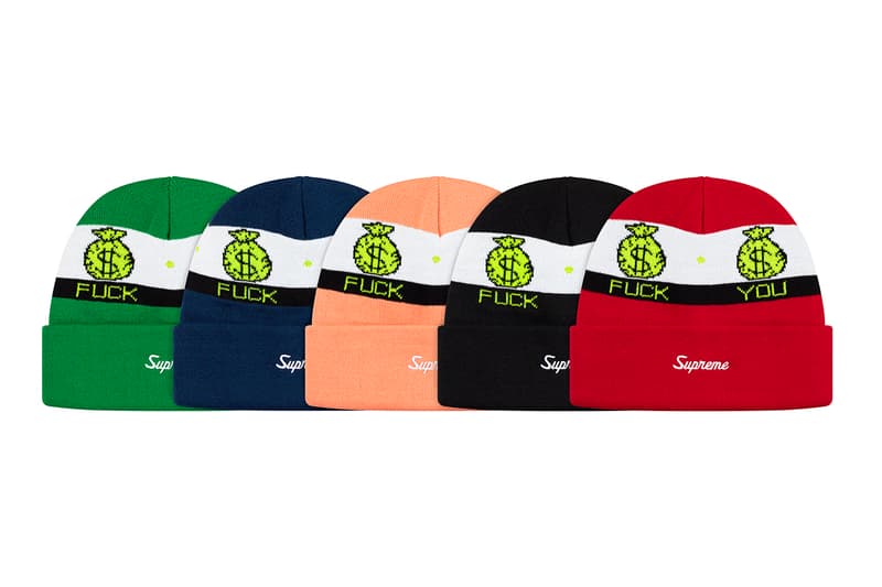 Supreme Fall/Winter 2019 Hats, Caps and Beanies Camo Red yarn Stripes Dots Cuffed