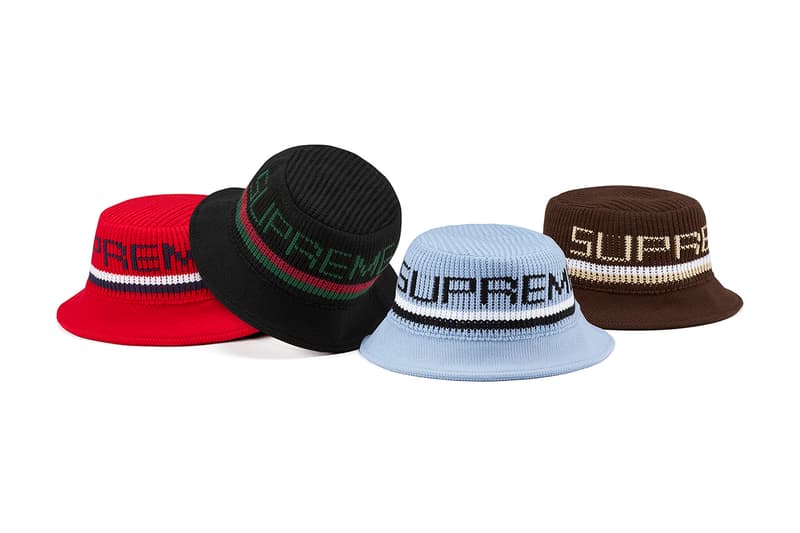 Supreme Fall/Winter 2019 Hats, Caps and Beanies Camo Red yarn Stripes Dots Cuffed