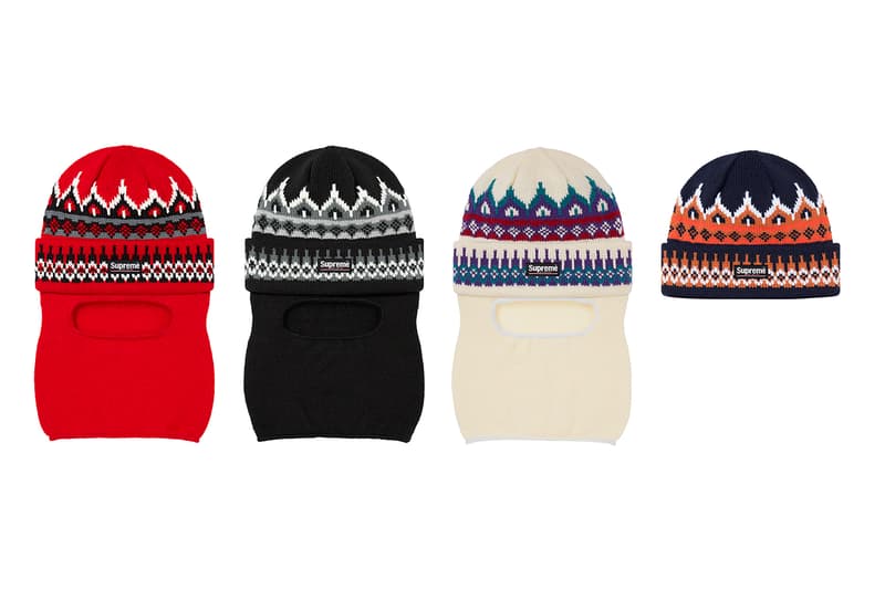 Supreme Fall/Winter 2019 Hats, Caps and Beanies Camo Red yarn Stripes Dots Cuffed