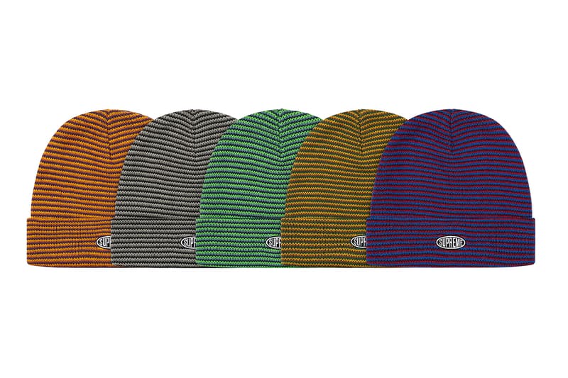 Supreme Fall/Winter 2019 Hats, Caps and Beanies Camo Red yarn Stripes Dots Cuffed