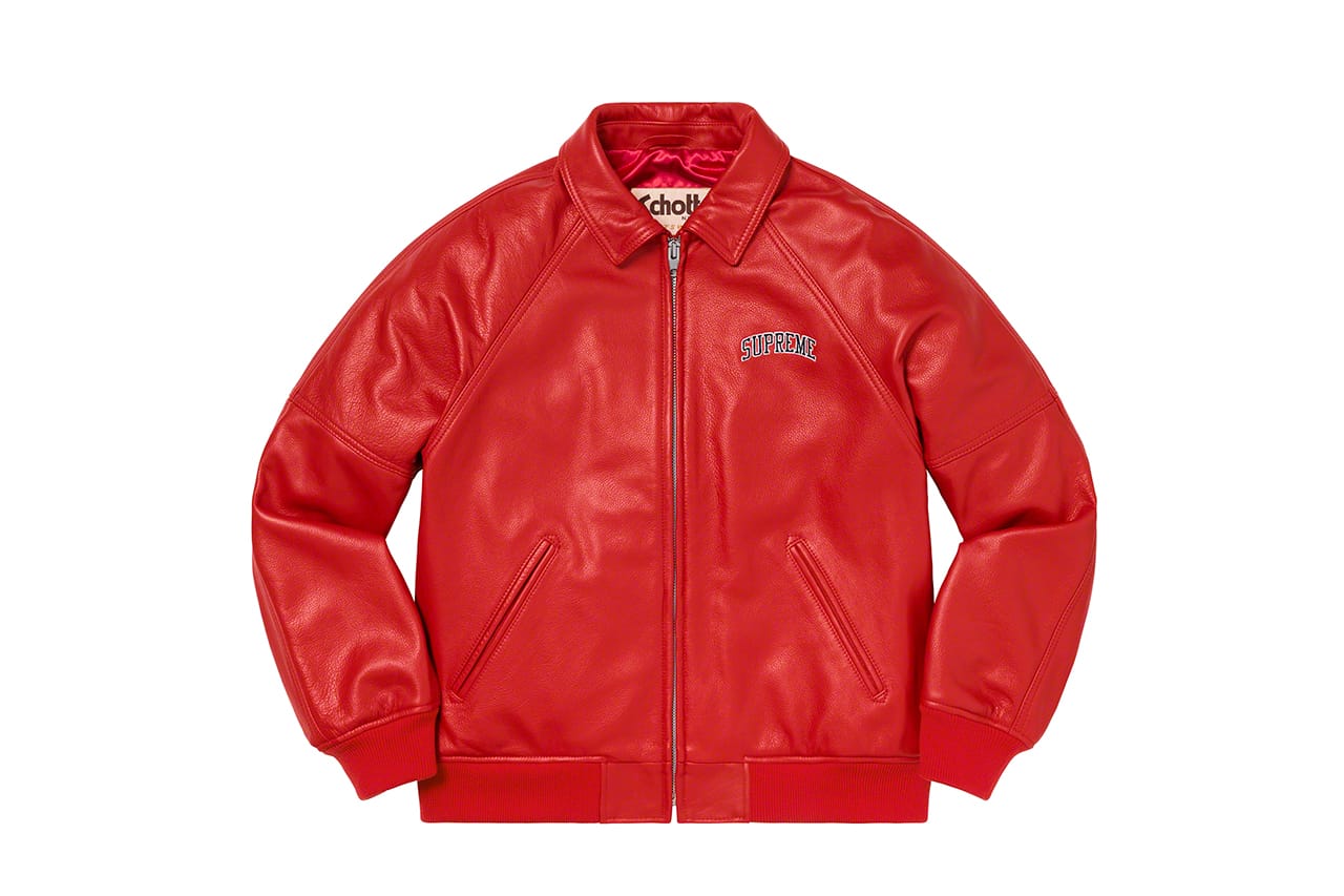 supreme red leather jacket