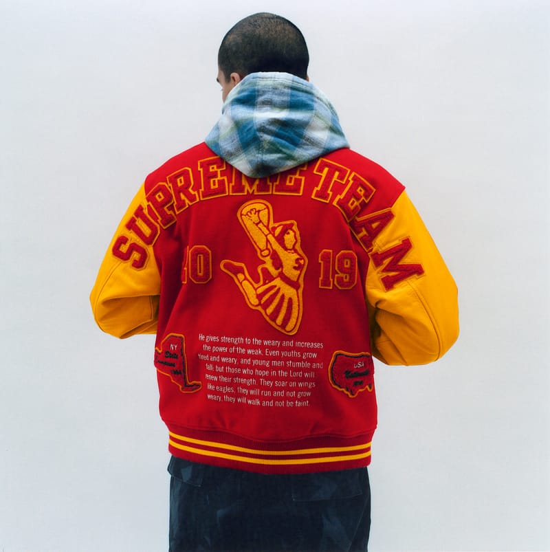 supreme team varsity jacket 2019