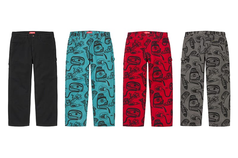 supreme red camo pants