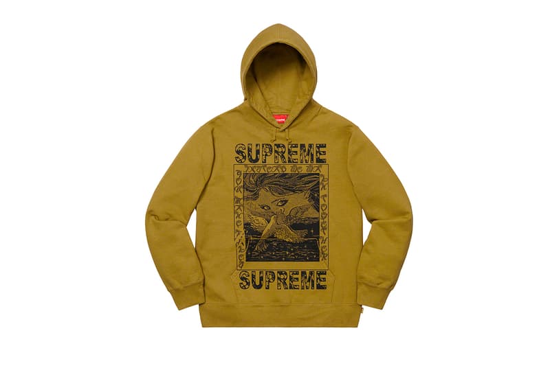 Supreme Fall Winter 2019 Sweats and Hoodies Box Logo Paisley Blue Camo Yellow Script Heaven and Earth Art 8 ball