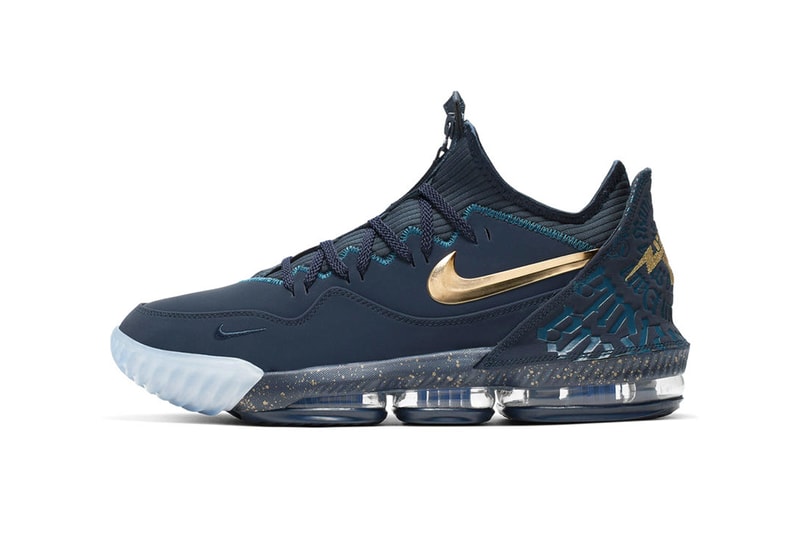 TITAN Nike LeBron 16 Agimat LeBron James Dark blue green azure basketball sneaker lightning bolt Bagobo filipino folklore leather neoprene footwear sneakers