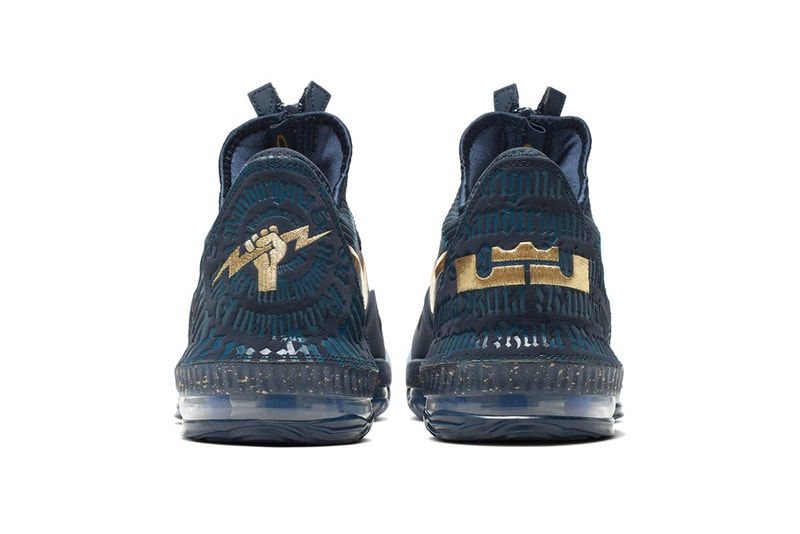 TITAN Nike LeBron 16 Agimat LeBron James Dark blue green azure basketball sneaker lightning bolt Bagobo filipino folklore leather neoprene footwear sneakers