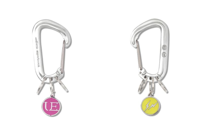 uniform experiment Aluminum Carabiner enamel tags keyrings embossed logos branding fragment design lightning bolts pink black lime red blue purple azure